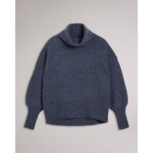 Ted Baker Wool Sweater Womens Size Large Blue Turtleneck Warm Winter